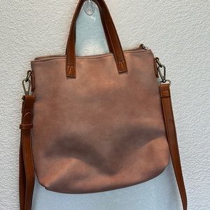 Pink purse, hand straps and shoulder strap